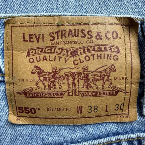 VTG Levis 550 Jeans Mens 38x30 Blue Relaxed Fit Retro Grunge 90s Y2K Made In USA - Picture 3 of 11